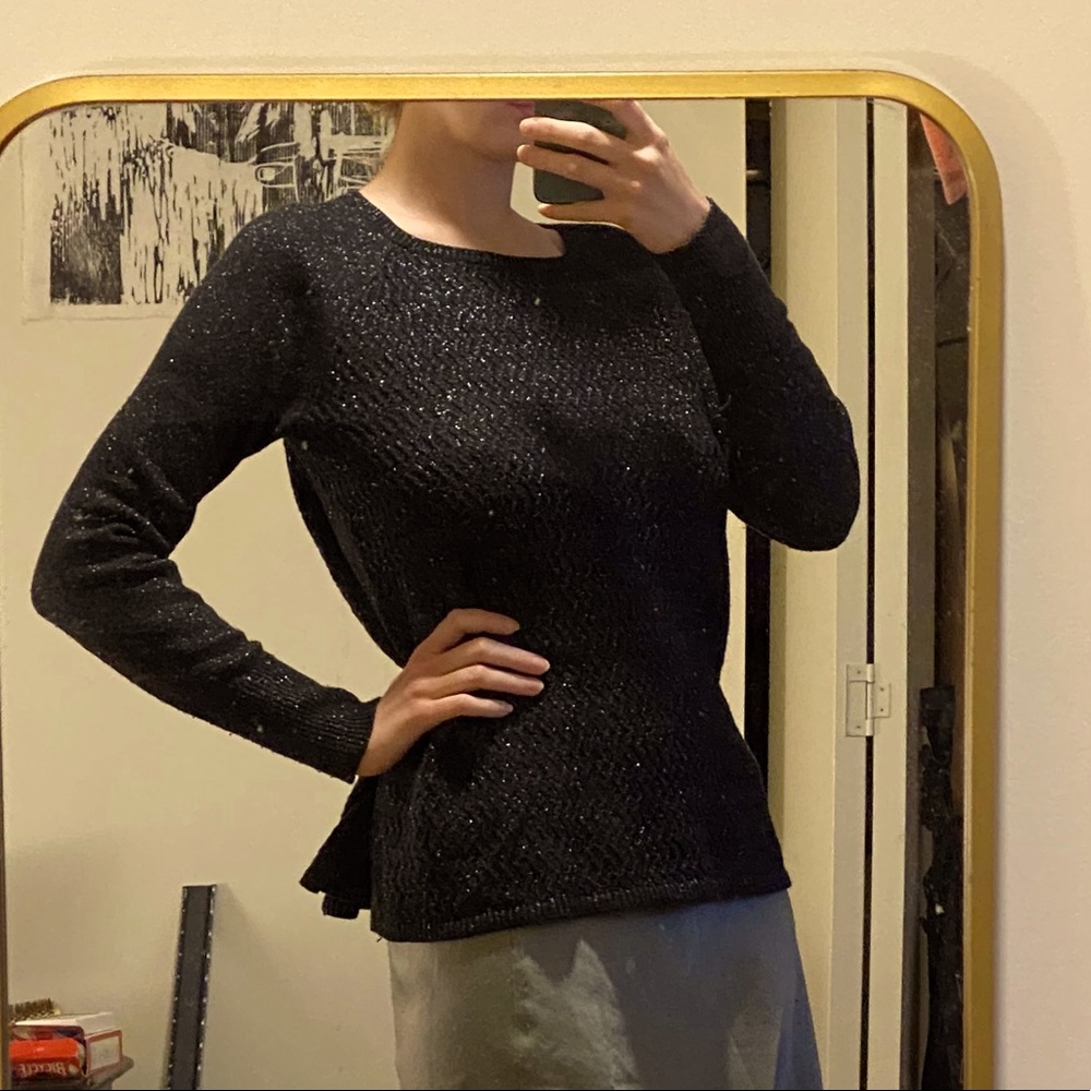 shimmery black sweater by Loft.